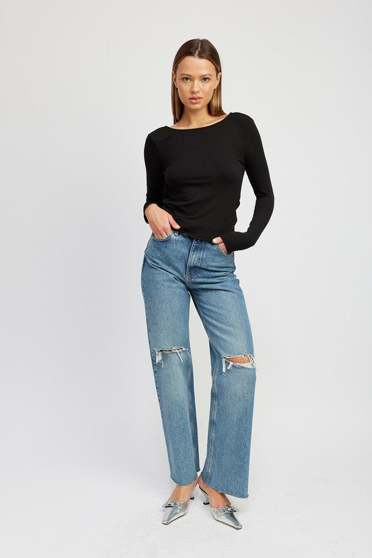 Open Back Top With Twist Detail