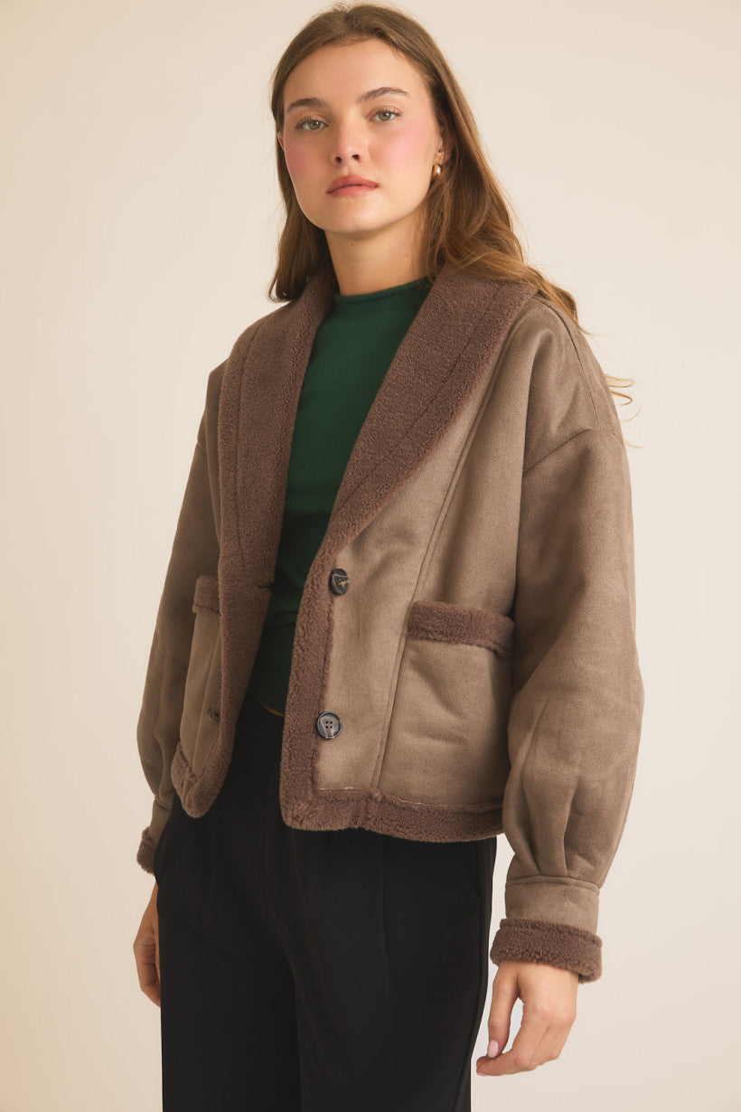 Shawl Collar Shearling Jacket