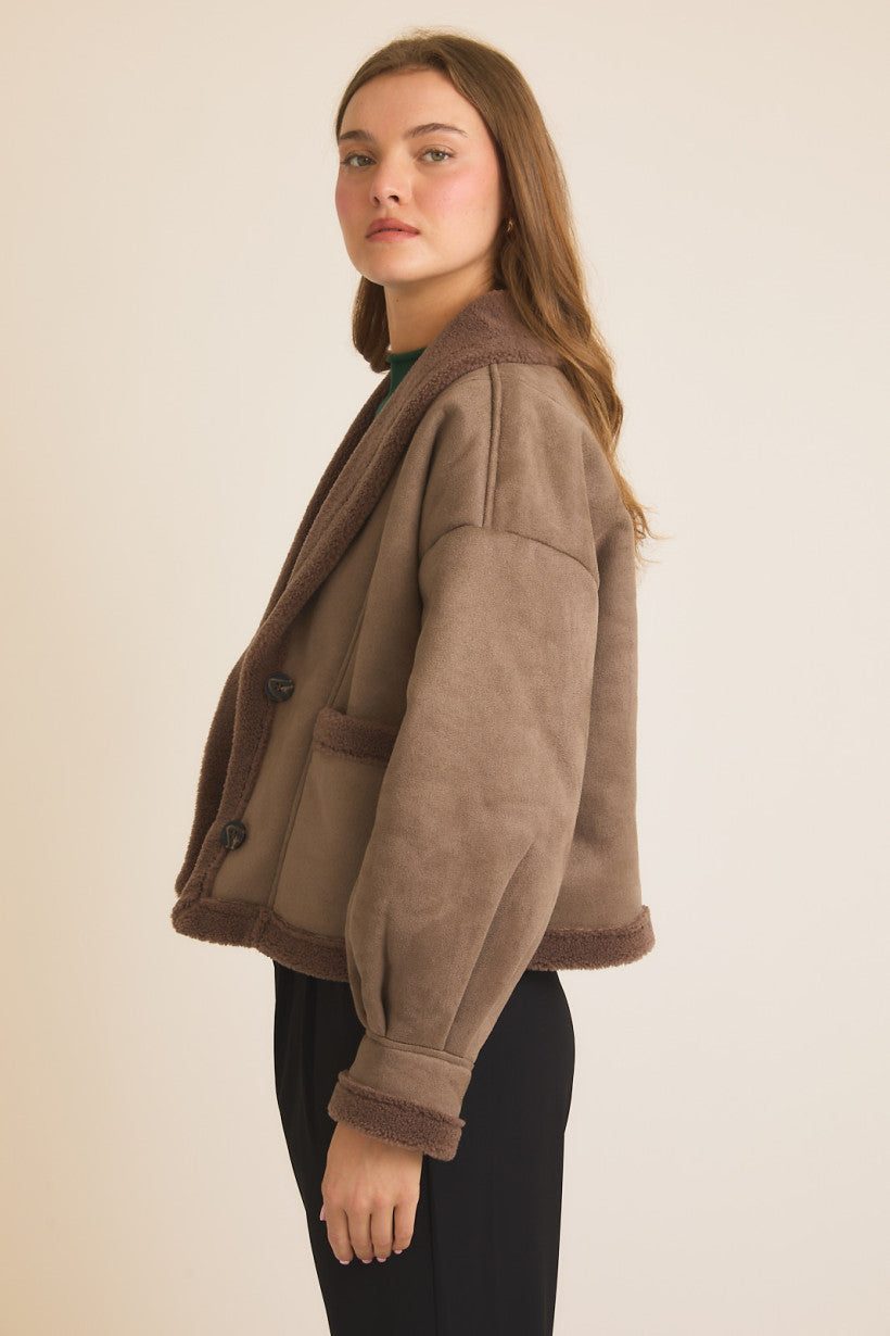 Shawl Collar Shearling Jacket