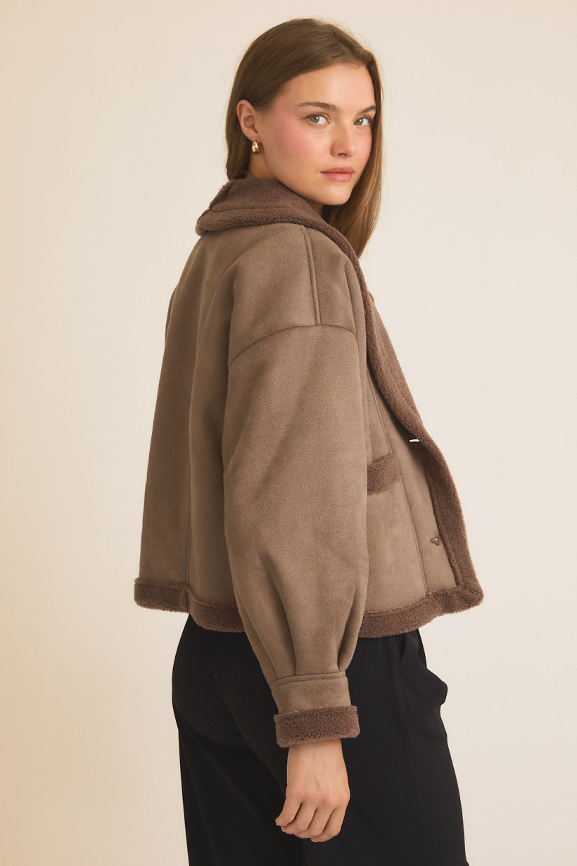 Shawl Collar Shearling Jacket