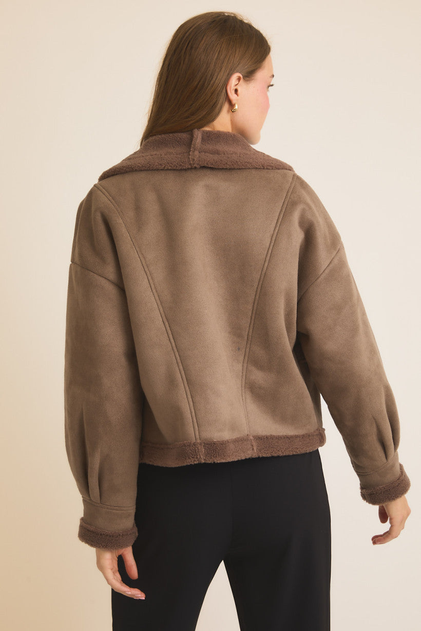 Shawl Collar Shearling Jacket