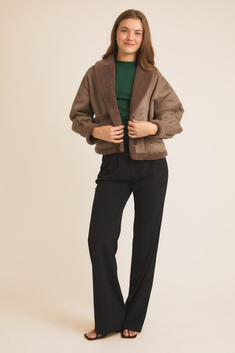 Shawl Collar Shearling Jacket