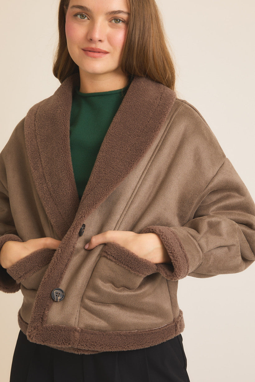 Shawl Collar Shearling Jacket