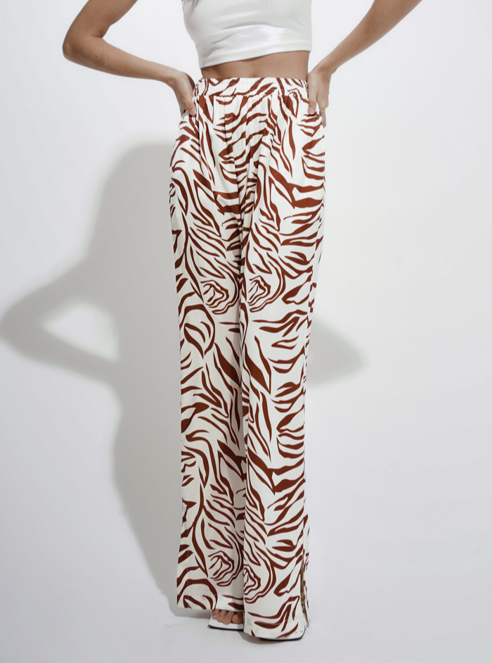 Printed Wide Leg Trousers