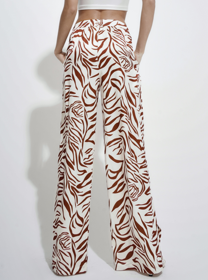 Printed Wide Leg Trousers