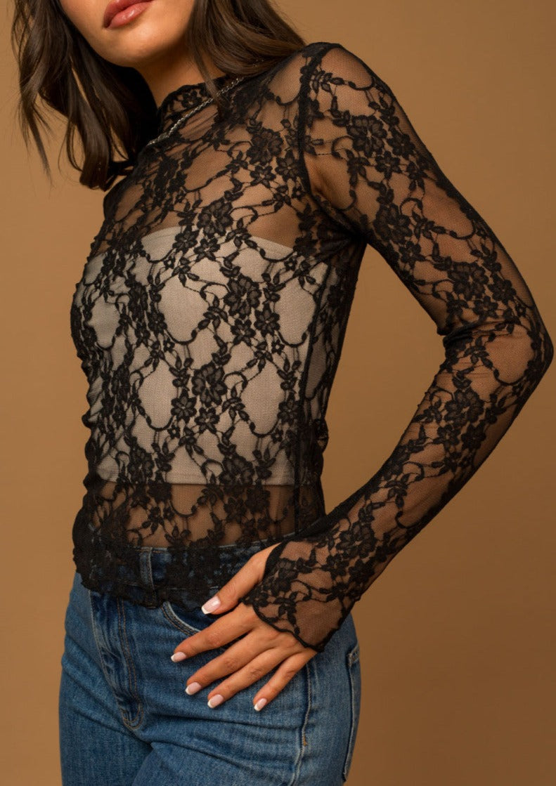 Gloria Lace Long Sleeve Top