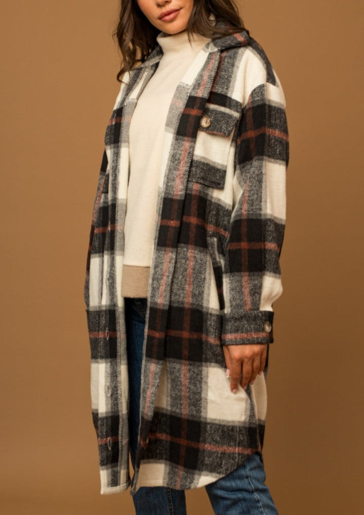 Plaid Long Shacket
