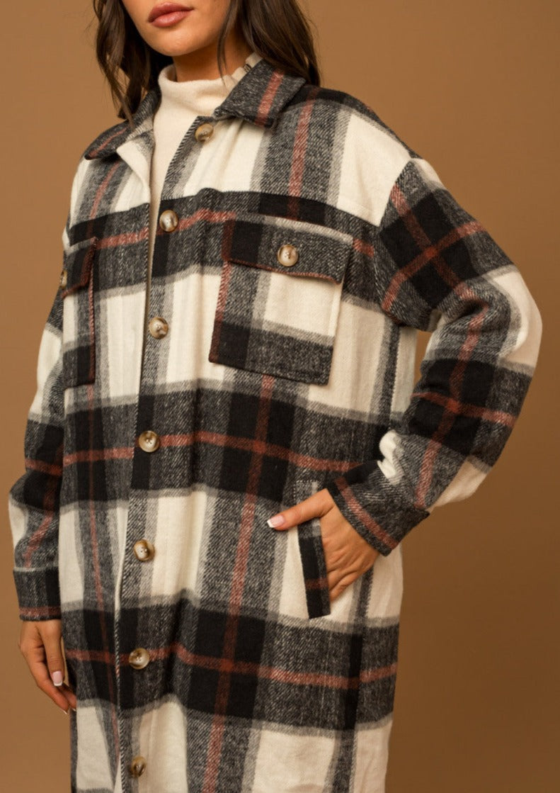 Plaid Long Shacket