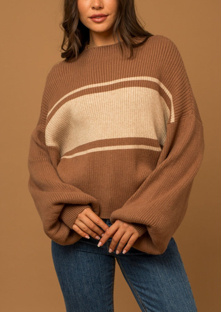 Contrast Stripe Sweater