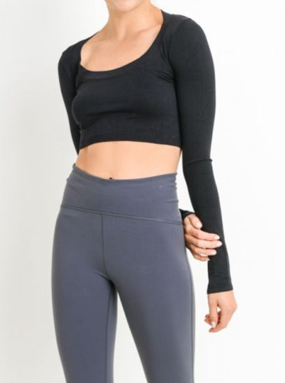 Deep Round Neck Crop Top