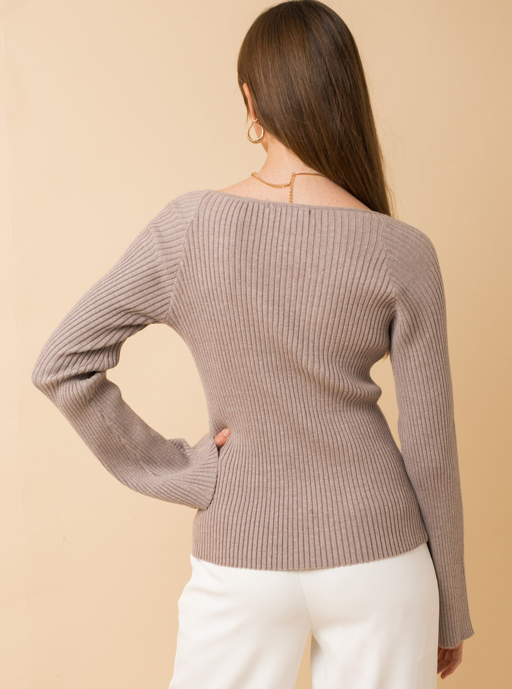 Sweetheart Ribbed Sweater