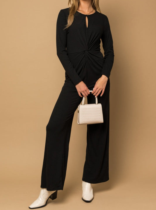 Long Sleeve Keyhole Jumpsuit