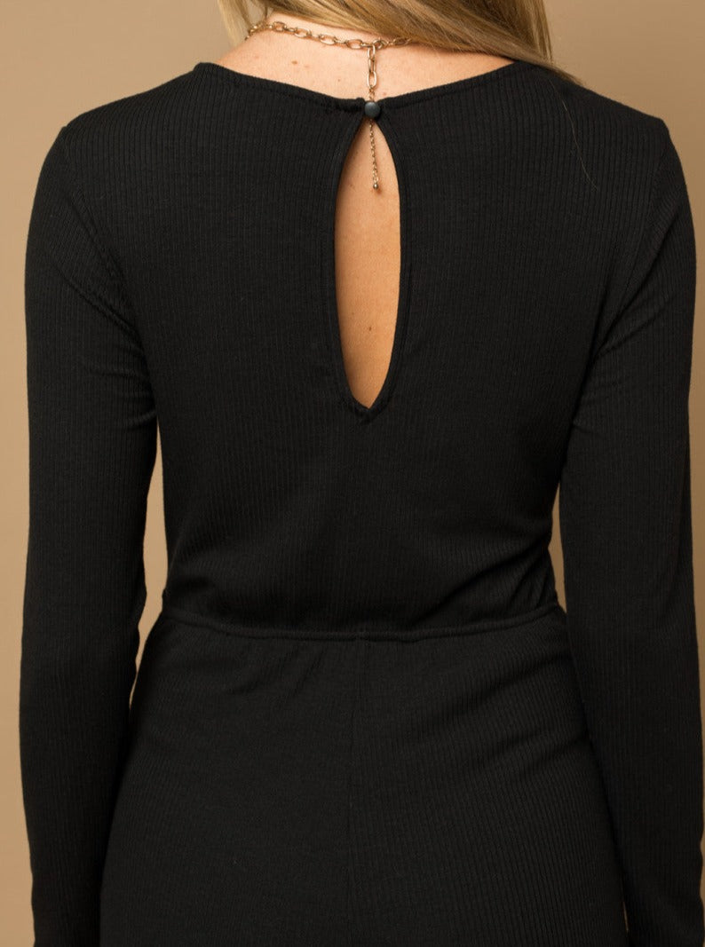 Long Sleeve Keyhole Jumpsuit