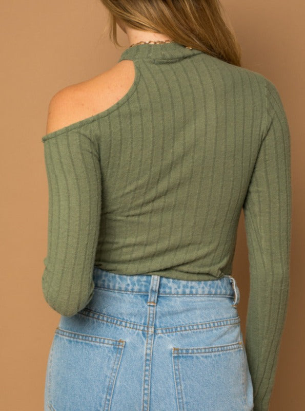 Cold Shoulder Knit Bodysuit