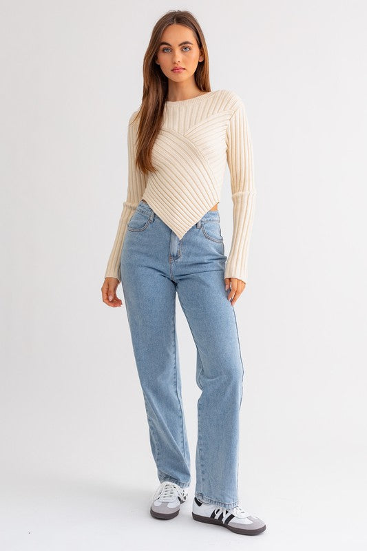 Asymmetrical Hem Sweater Top – Lynette Tracy