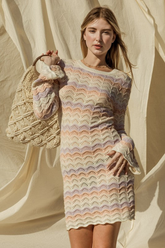 Round Neck Bell Sleeve Sweater Dress – Lynette Tracy