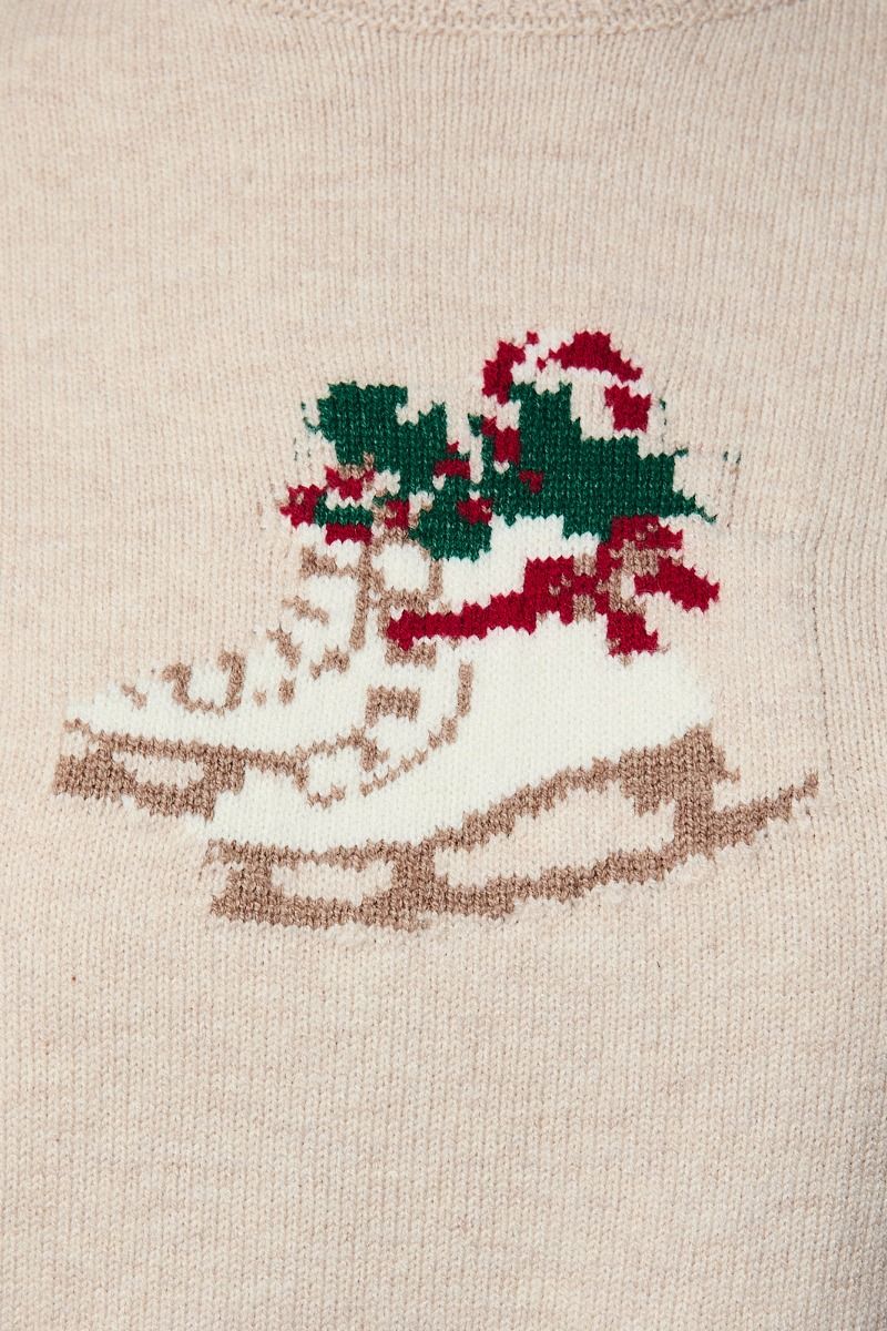 Festive Figure Skates Short Sleeve Sweater